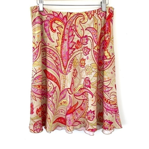 Talbots skirt, a-line, mini length, floral  botanical print, lightweight - Picture 2 of 8